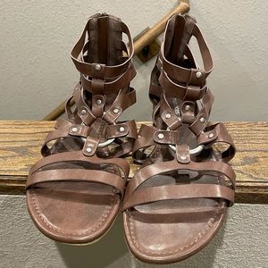 Faux Leather Gladiator Sandals